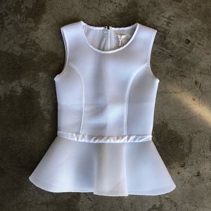 Maje White Peplum Blouse